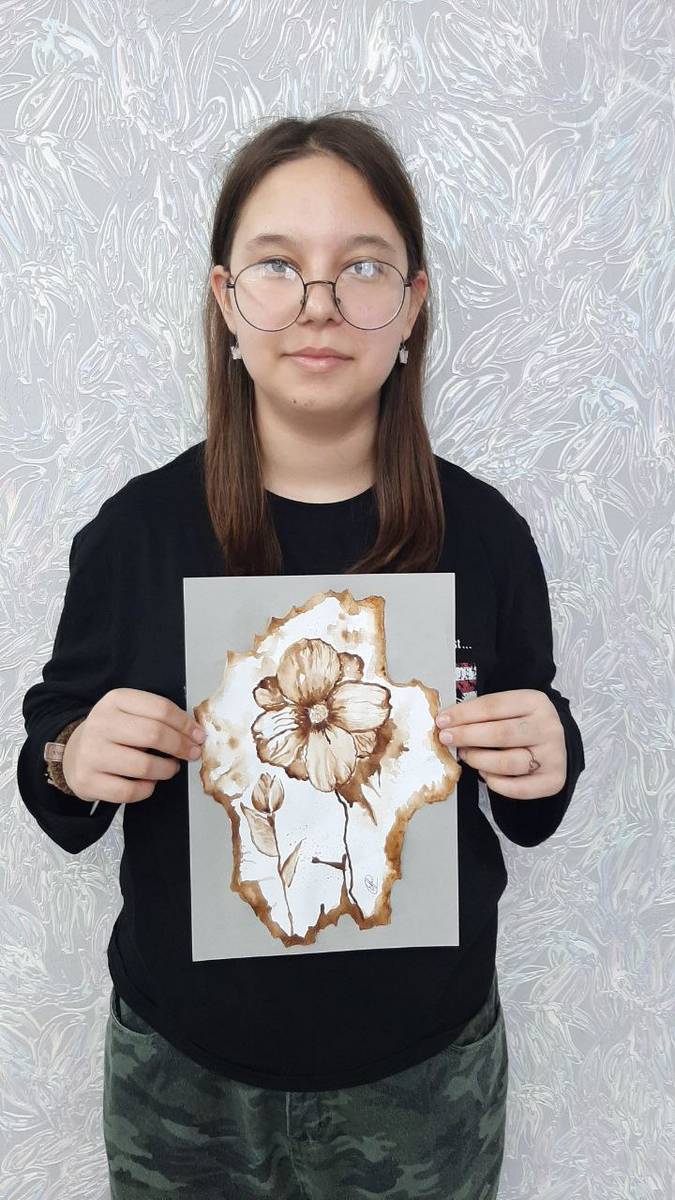 В Щигровском центре прошло занятие по кофейной живописи