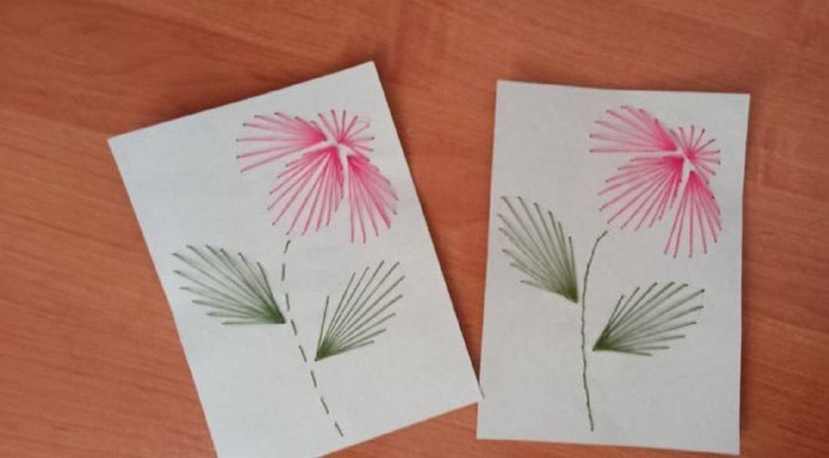 В Щигровском центре прошло  творческое занятие в технике ниткографии